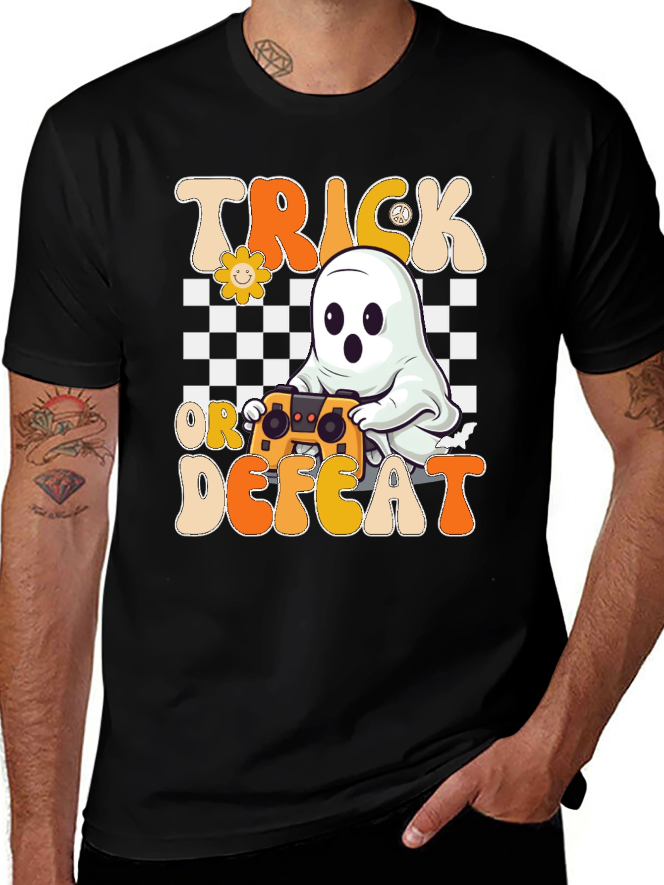 Trick or Defeat Gamer Ghost T-Shirt