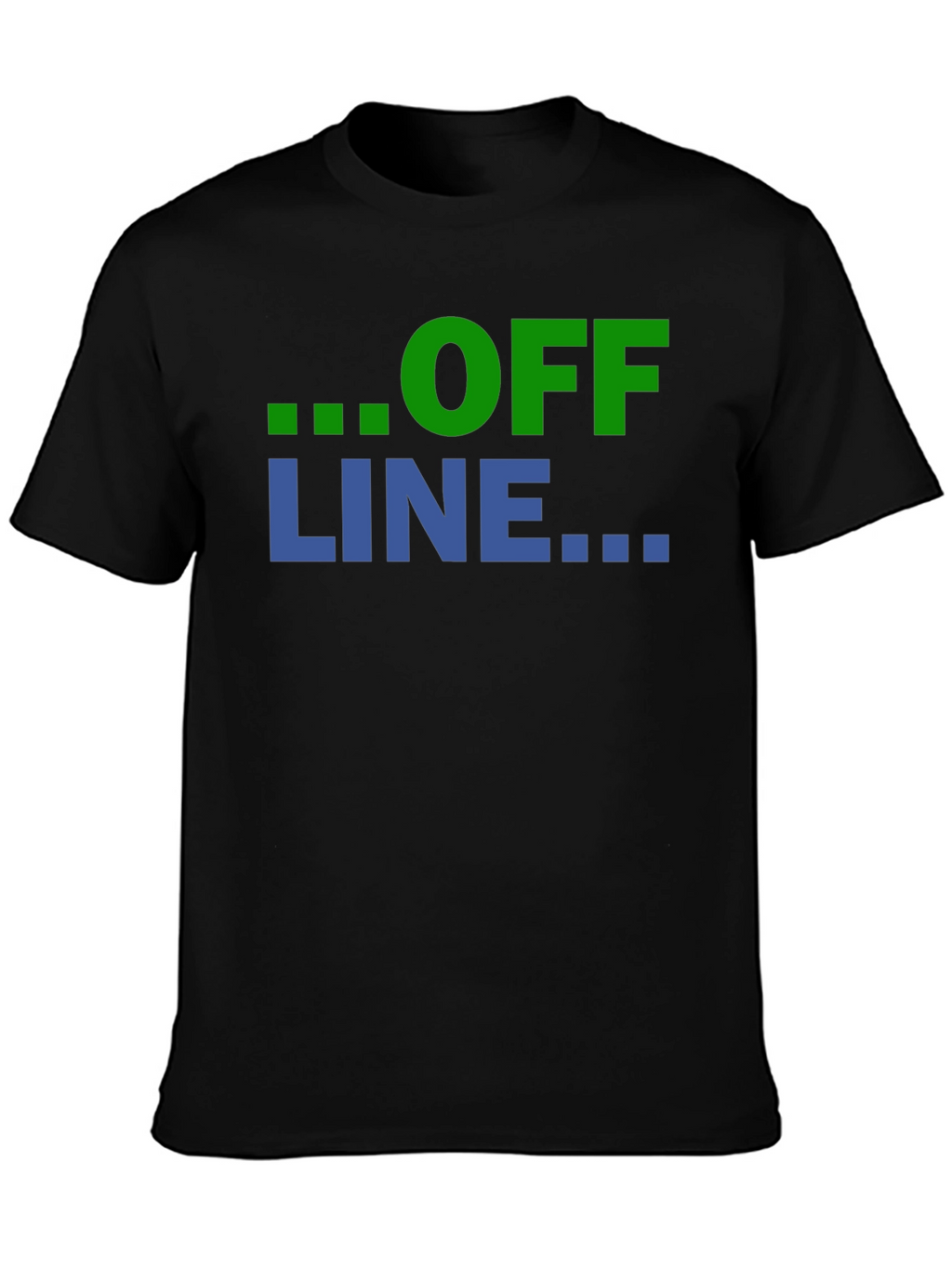Offline Mode Graphic T-Shirt - Black Casual Tee
