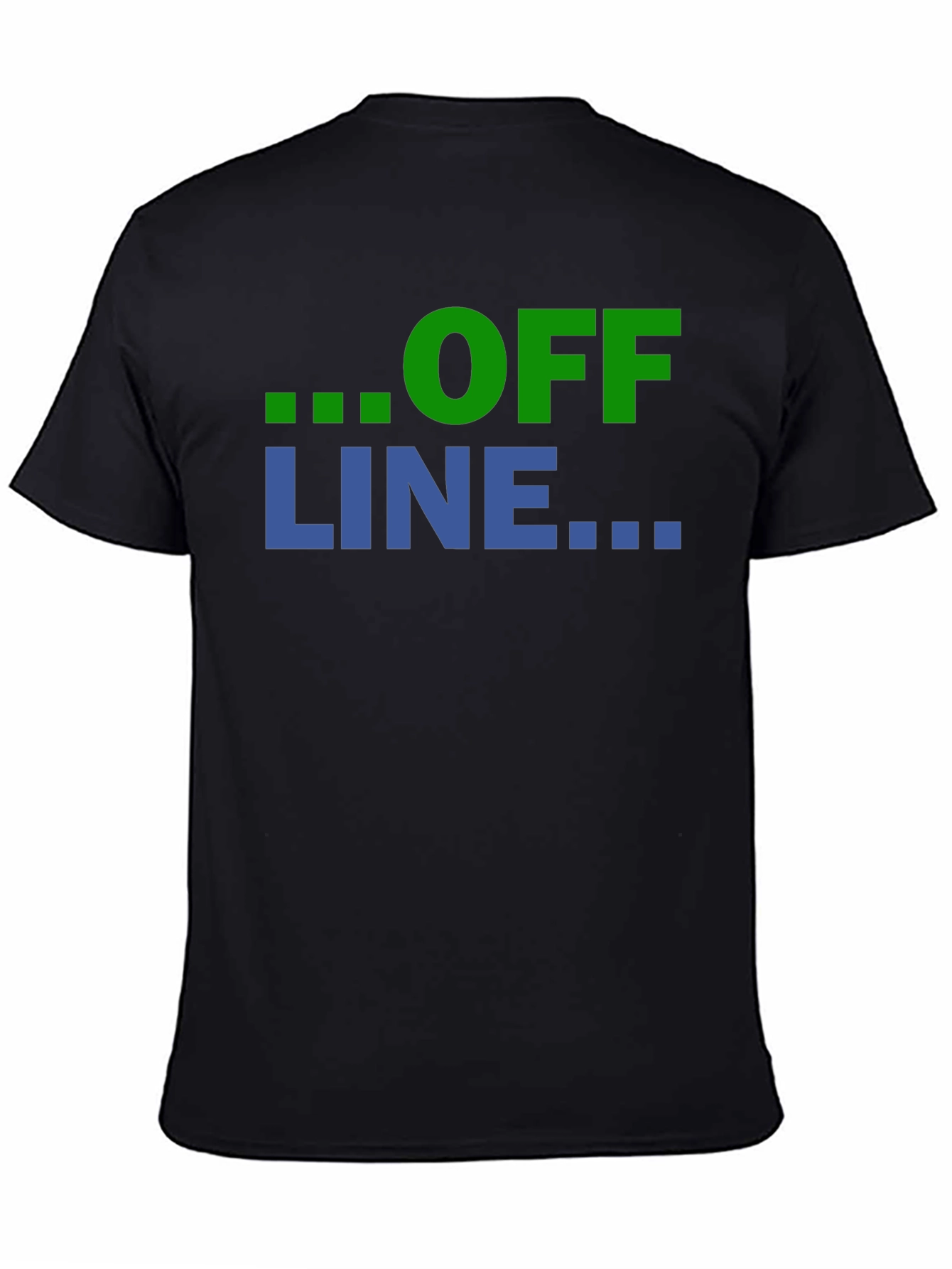 Offline Mode Graphic T-Shirt - Black Casual Tee