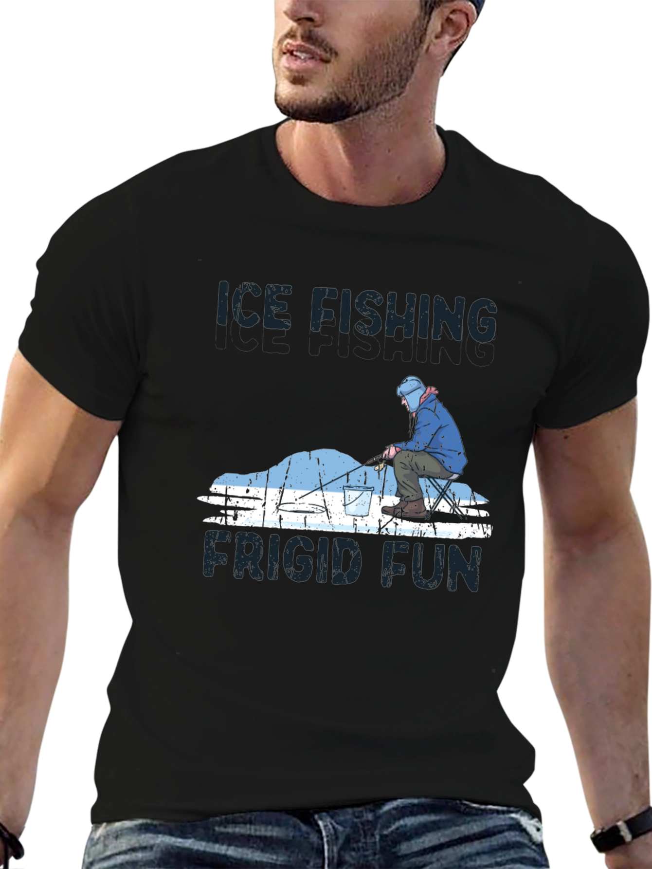 Ice Fishing Frigid Fun Graphic T-Shirt
