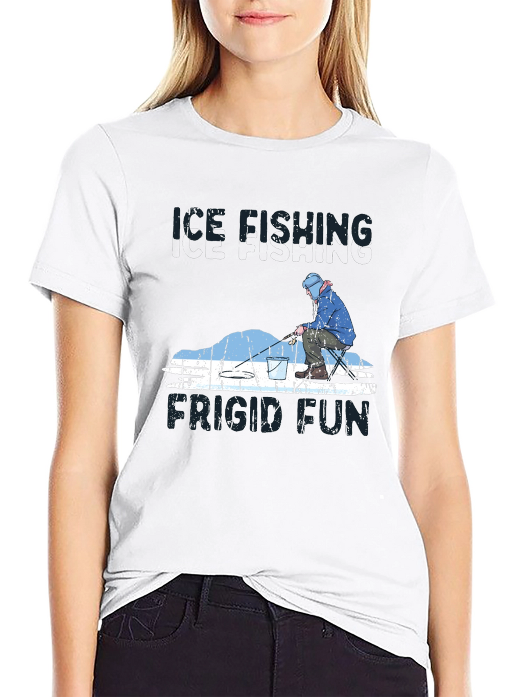 Ice Fishing Frigid Fun Graphic T-Shirt