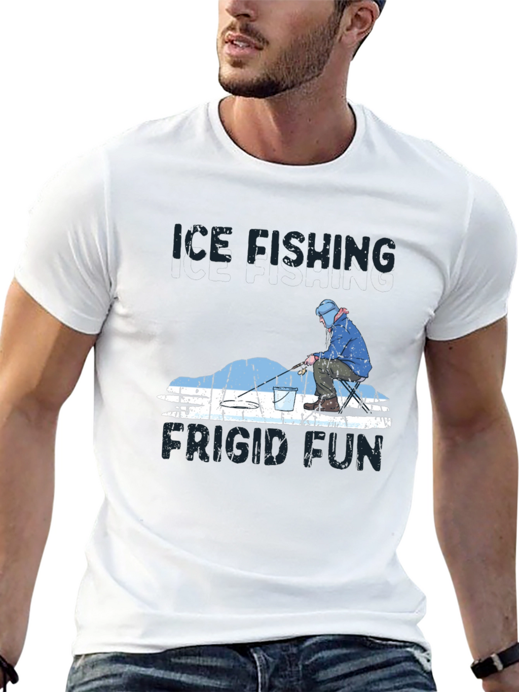 Ice Fishing Frigid Fun Graphic T-Shirt