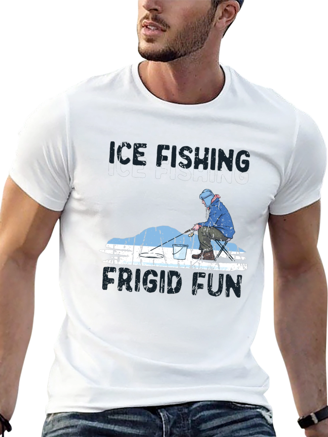 Ice Fishing Frigid Fun Graphic T-Shirt