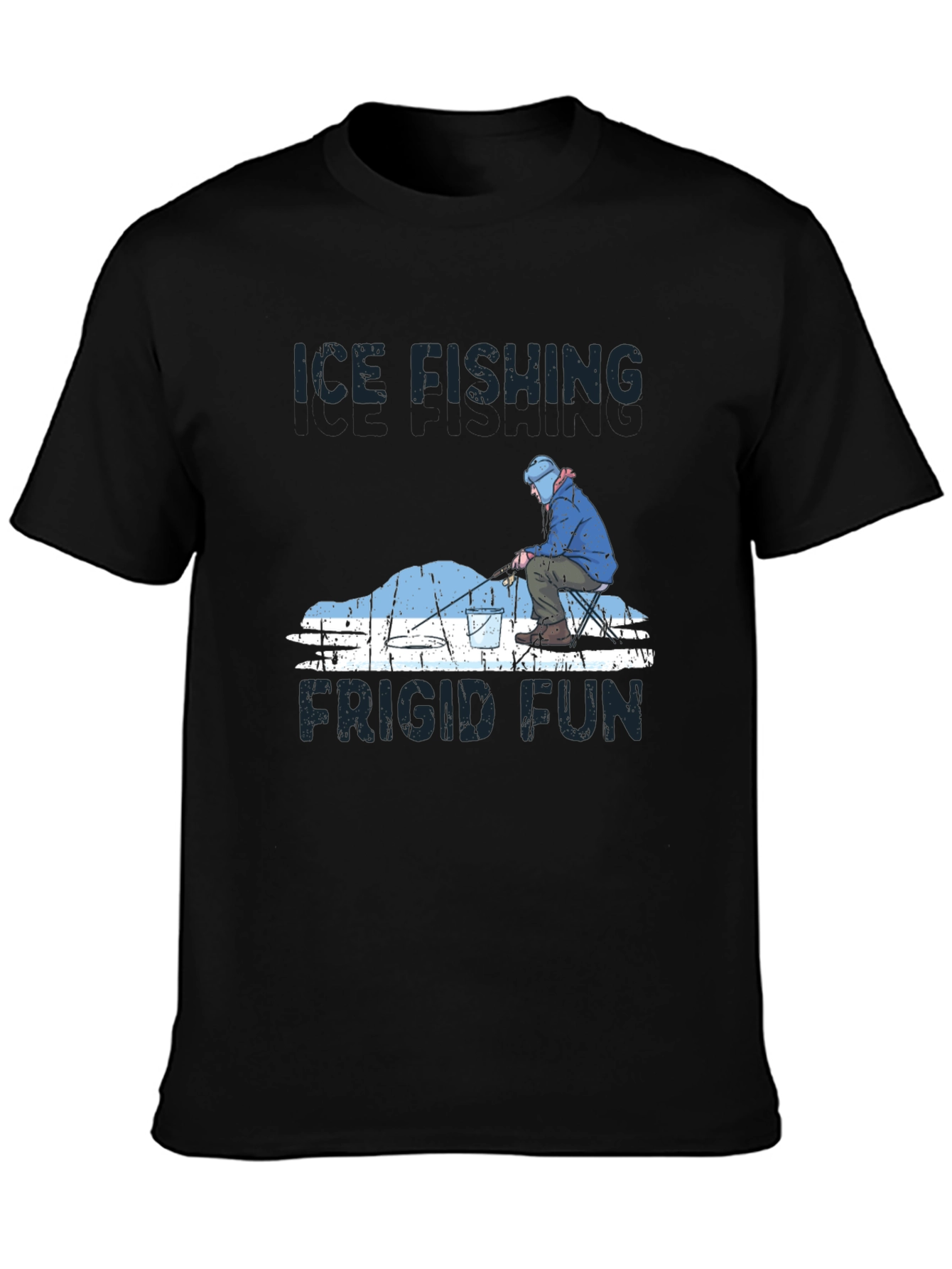 Ice Fishing Frigid Fun Graphic T-Shirt