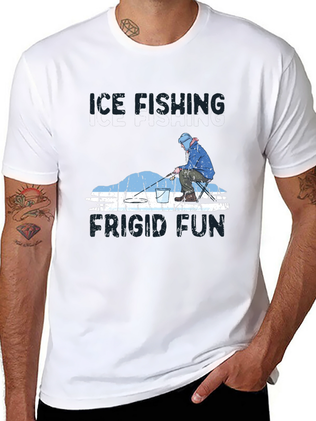 Ice Fishing Frigid Fun Graphic T-Shirt