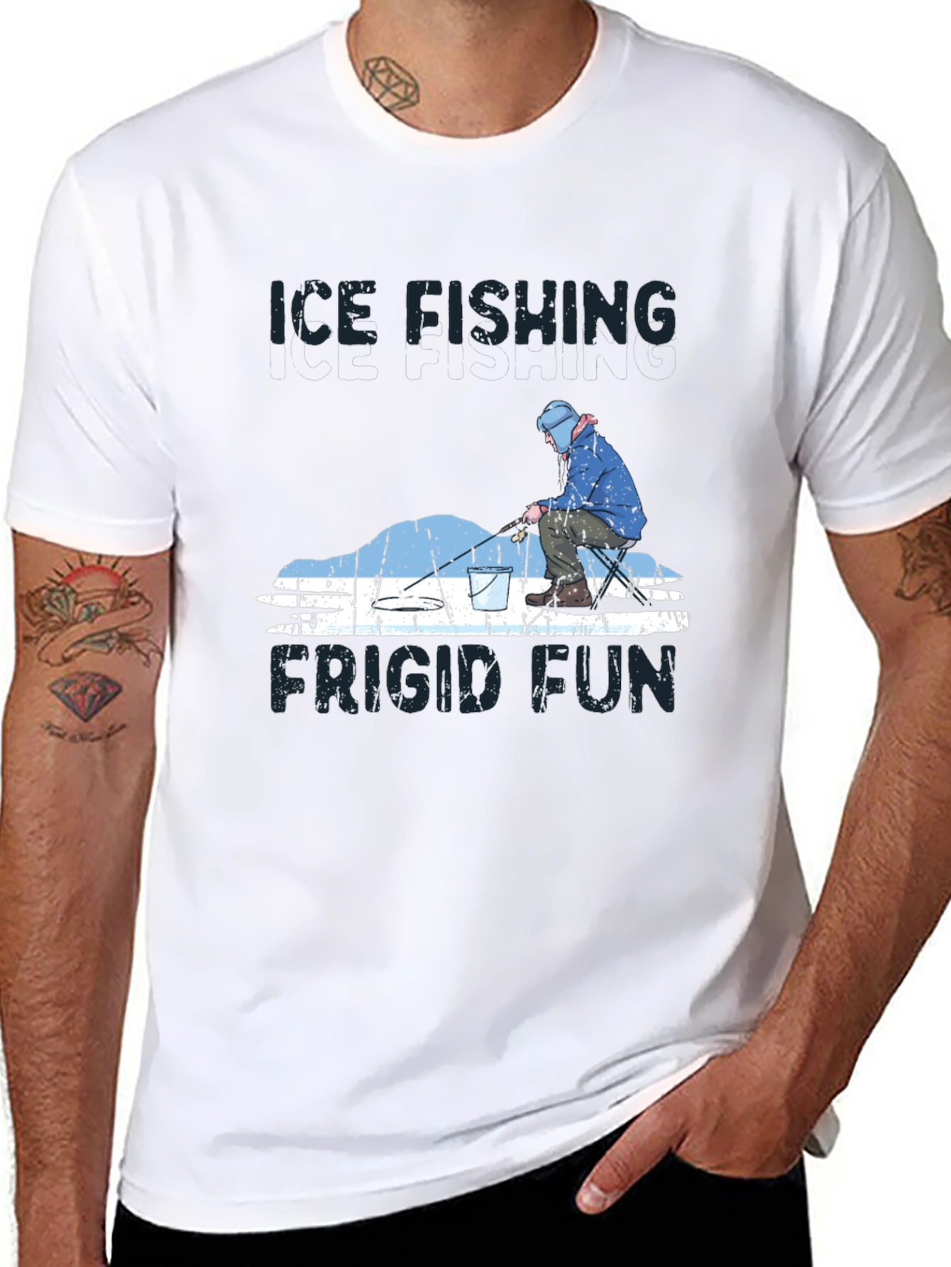 Ice Fishing Frigid Fun Graphic T-Shirt