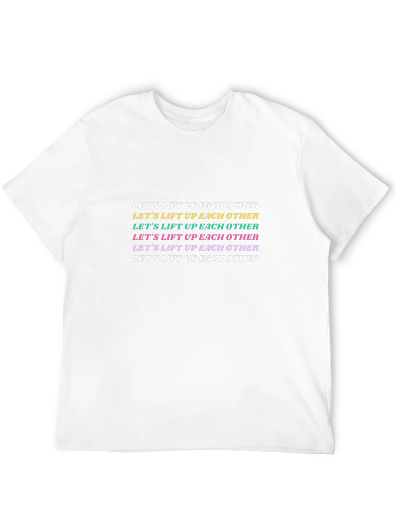 Trendy Lets Lift Up Each Other Graphic Black T-Shirt