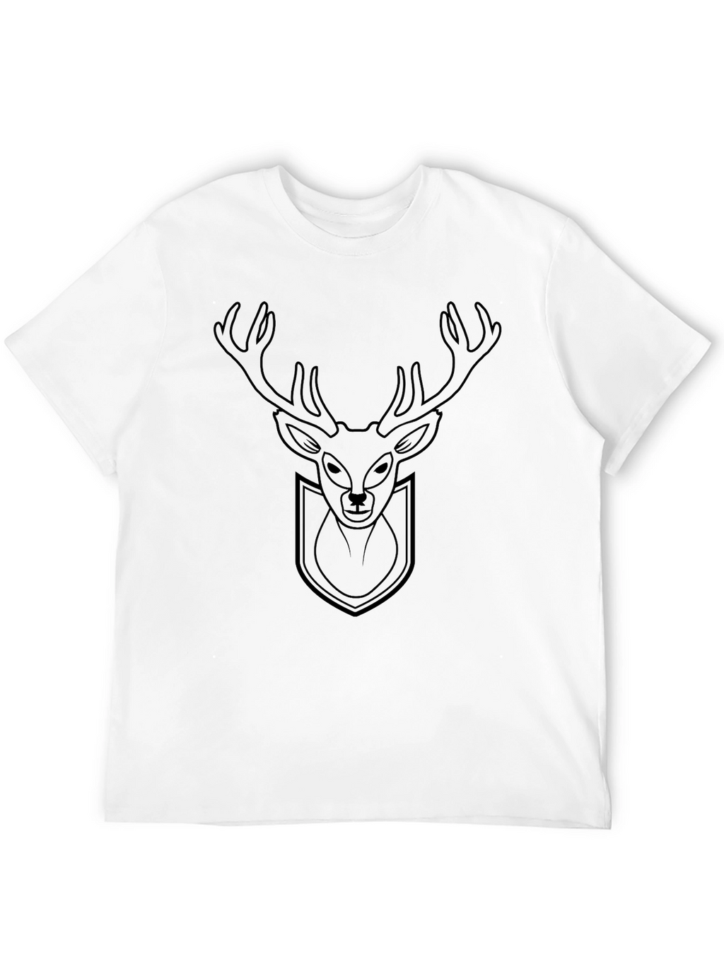 Black Deer Head Graphic T-Shirt