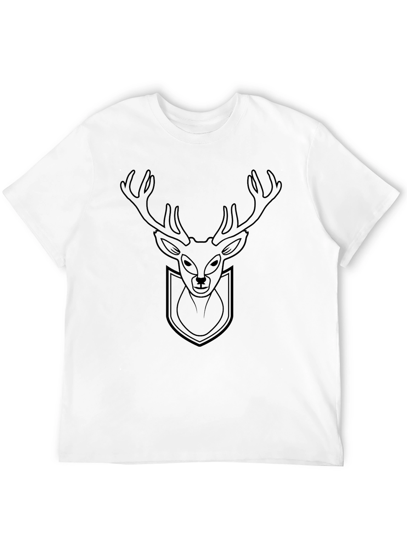 Black Deer Head Graphic T-Shirt
