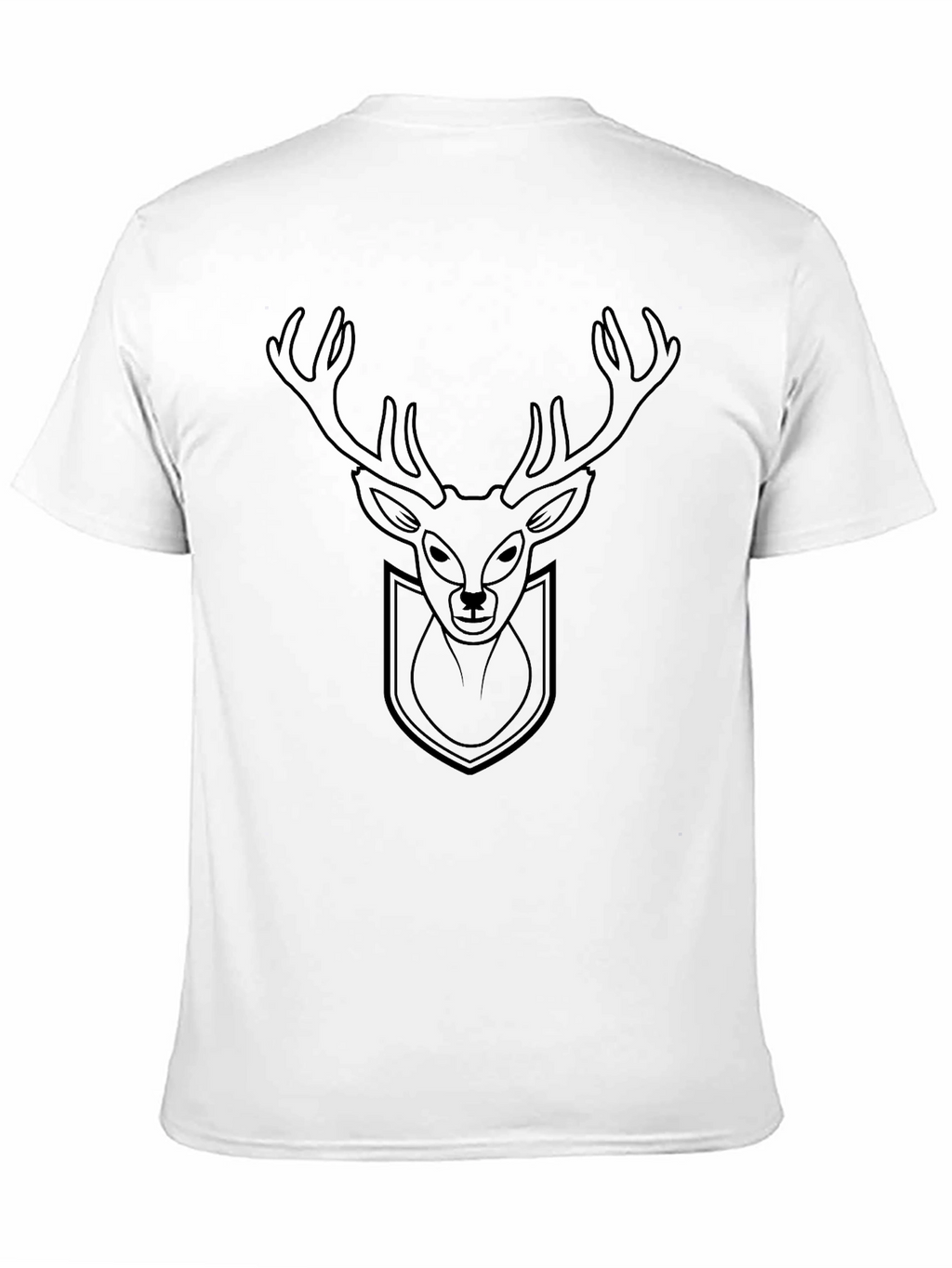 Black Deer Head Graphic T-Shirt