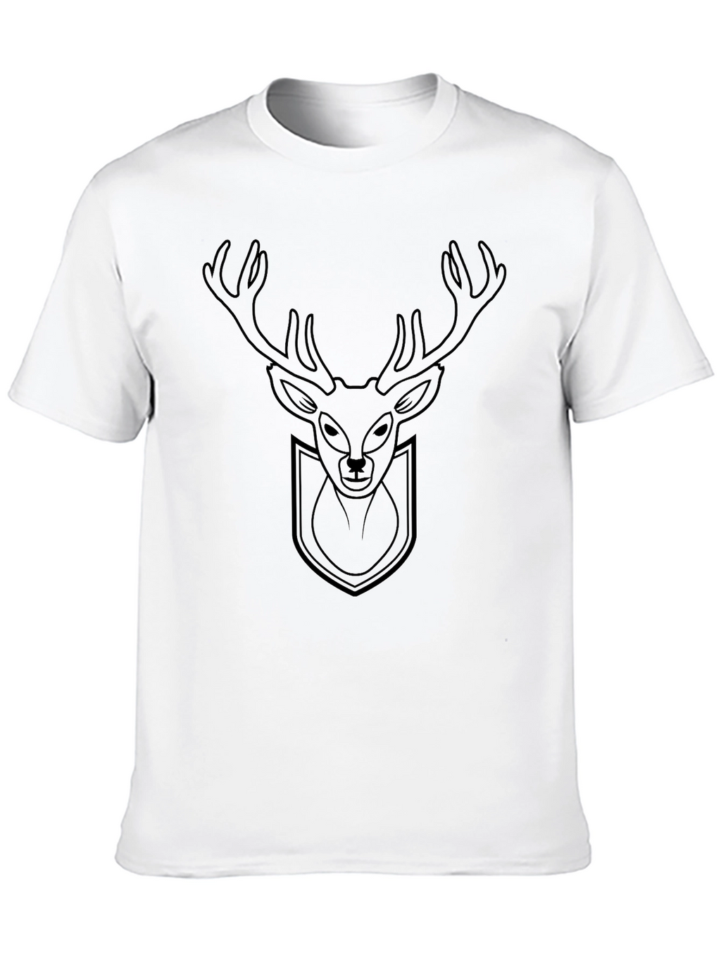 Black Deer Head Graphic T-Shirt