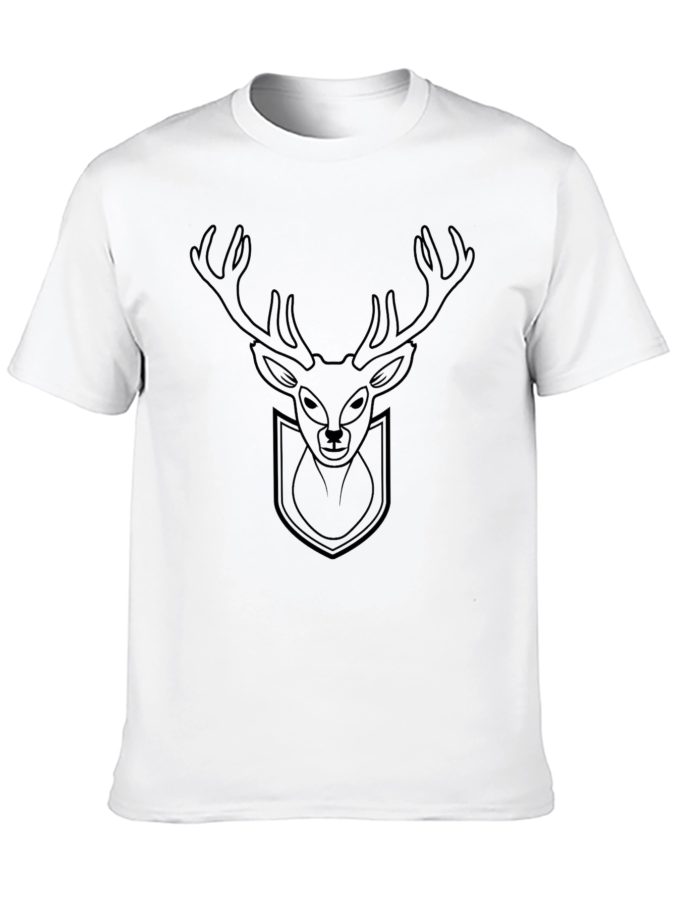 Black Deer Head Graphic T-Shirt