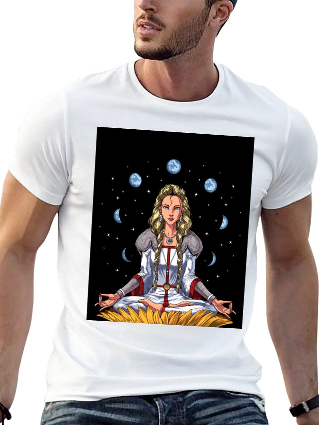 Celestial Moon Phase Yoga T-Shirt
