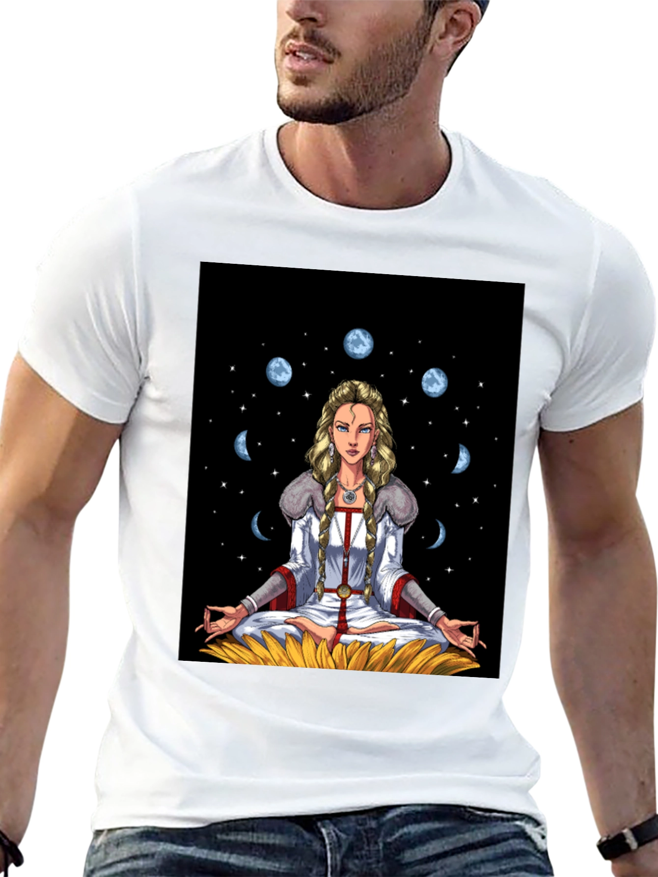 Celestial Moon Phase Yoga T-Shirt