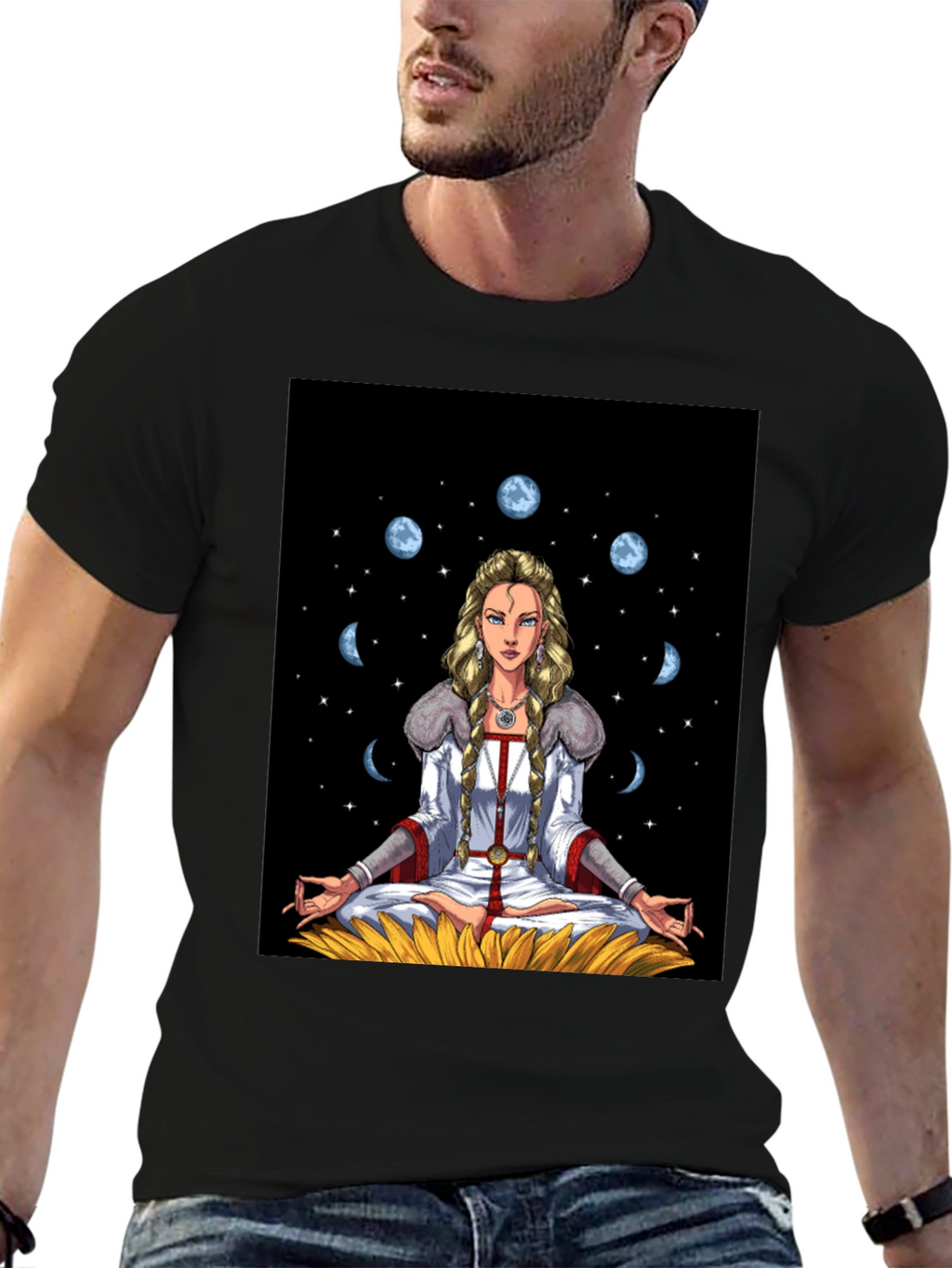 Celestial Moon Phase Yoga T-Shirt