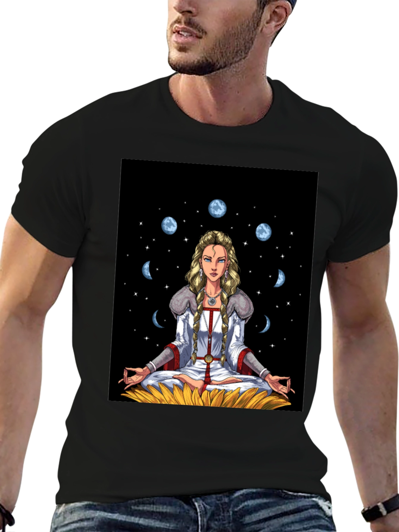 Celestial Moon Phase Yoga T-Shirt