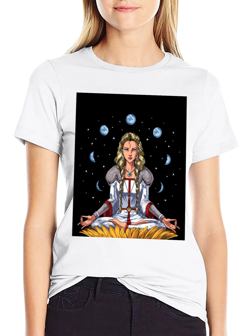 Celestial Moon Phase Yoga T-Shirt