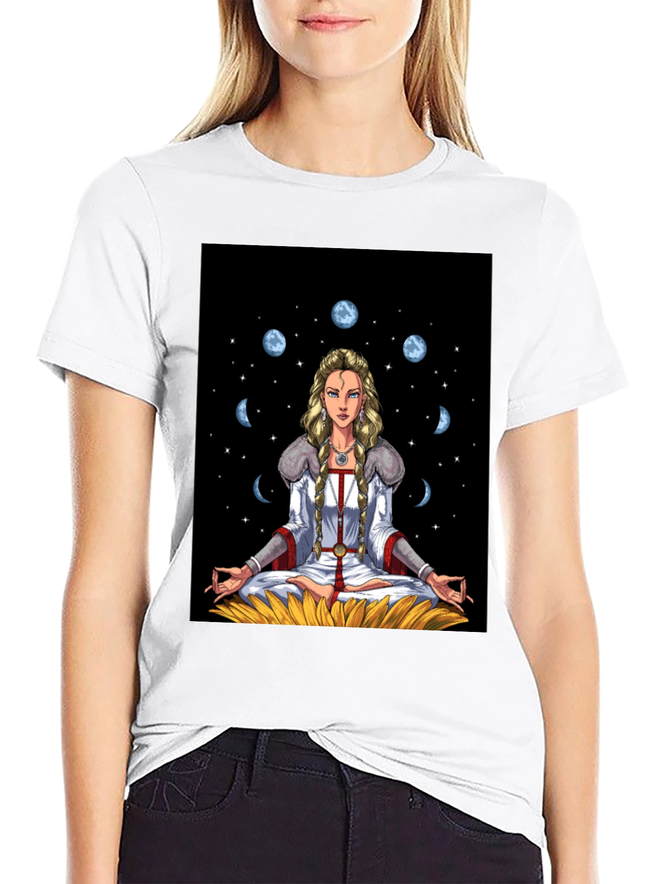 Celestial Moon Phase Yoga T-Shirt