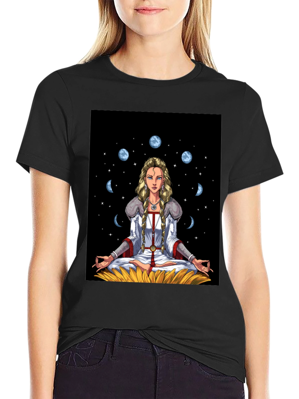 Celestial Moon Phase Yoga T-Shirt