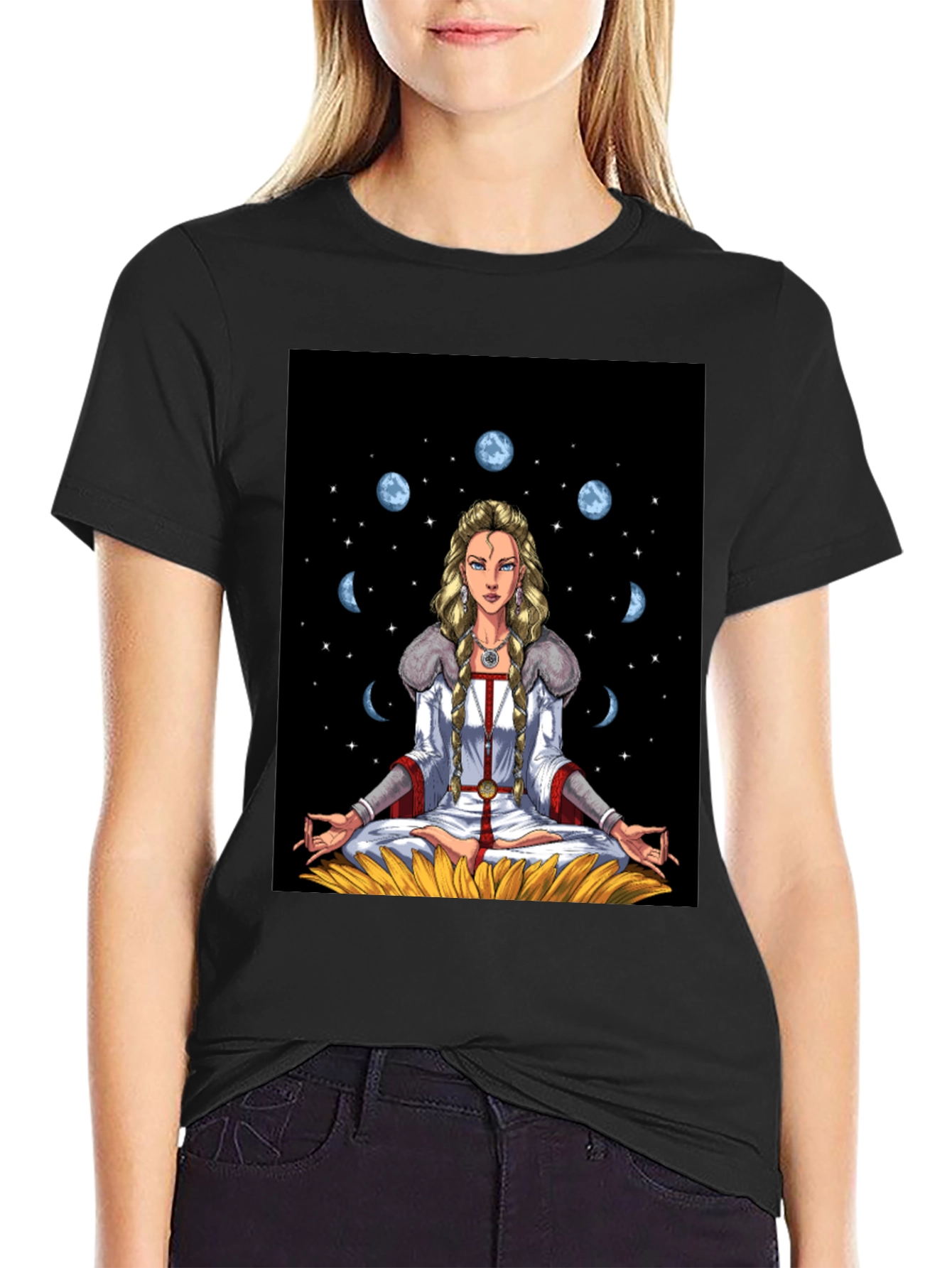 Celestial Moon Phase Yoga T-Shirt