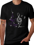 Musical Treble Clef Floral T-Shirt
