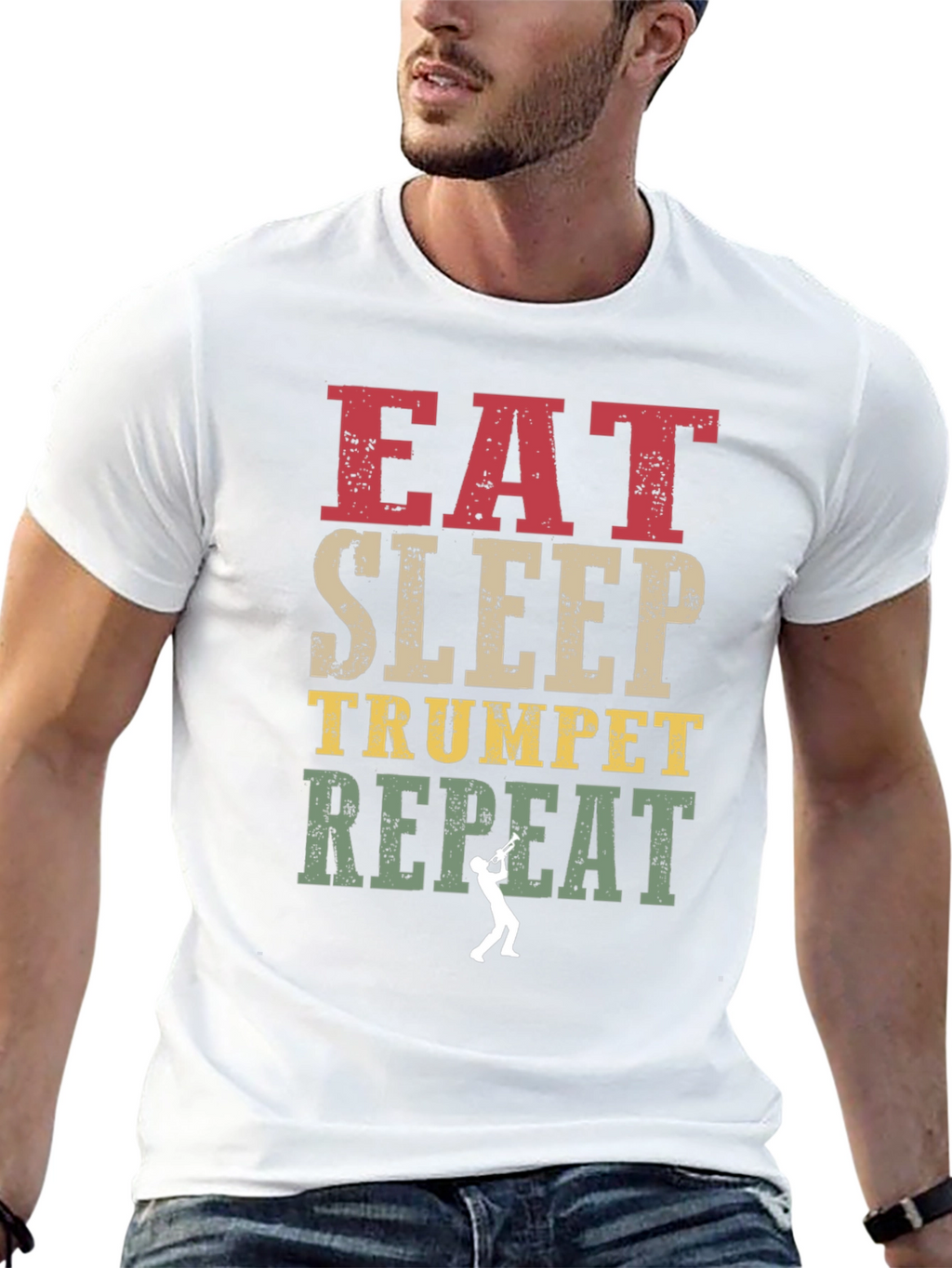 Eat Sleep Trumpet Repeat Graphic Tee