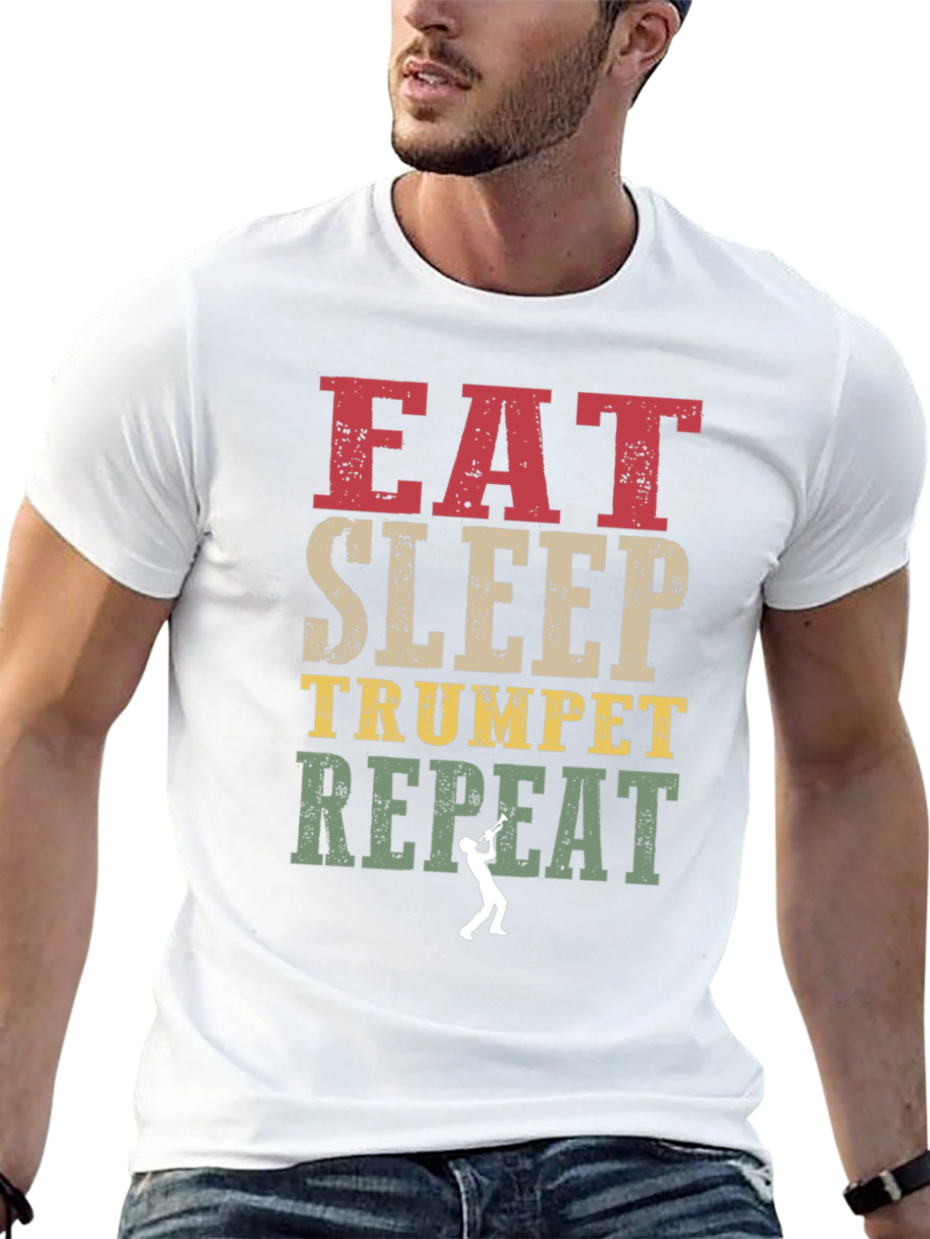 Eat Sleep Trumpet Repeat Graphic Tee