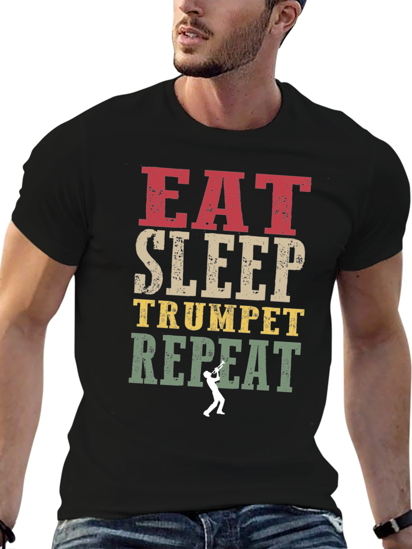Eat Sleep Trumpet Repeat Graphic Tee