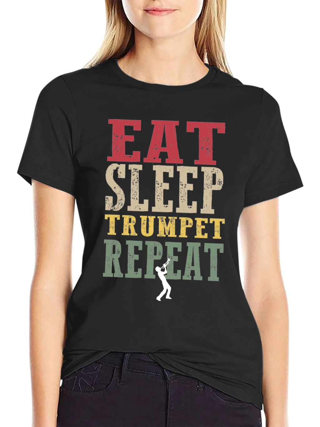 Eat Sleep Trumpet Repeat Graphic Tee
