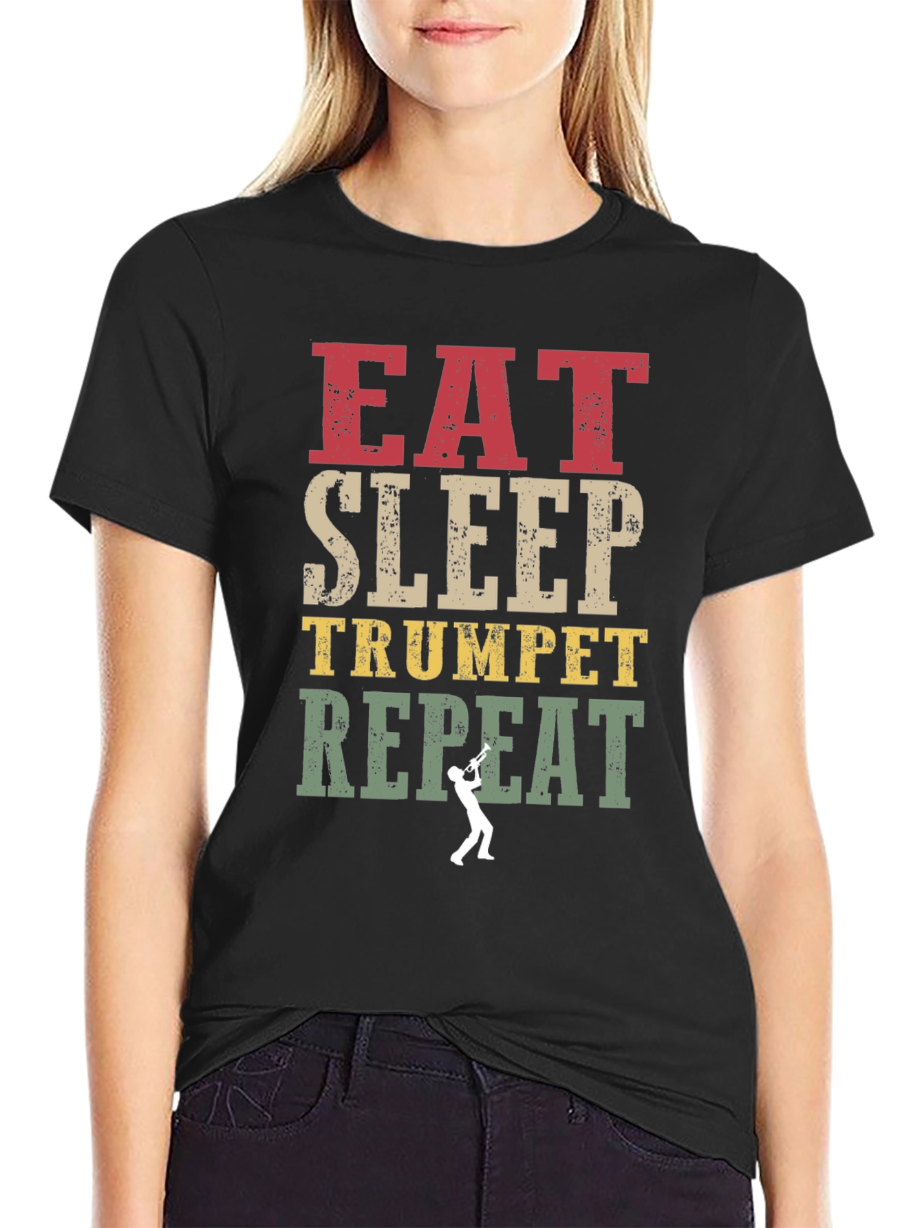 Eat Sleep Trumpet Repeat Graphic Tee
