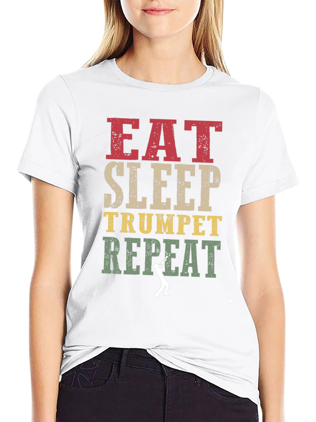Eat Sleep Trumpet Repeat Graphic Tee