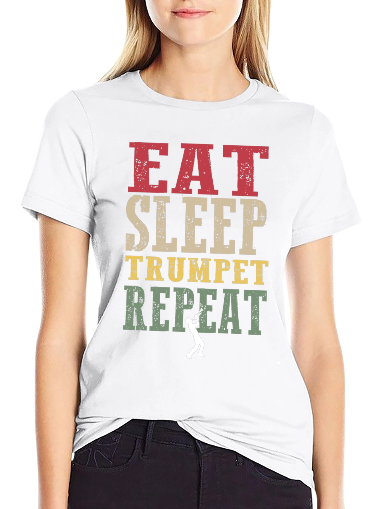 Eat Sleep Trumpet Repeat Graphic Tee
