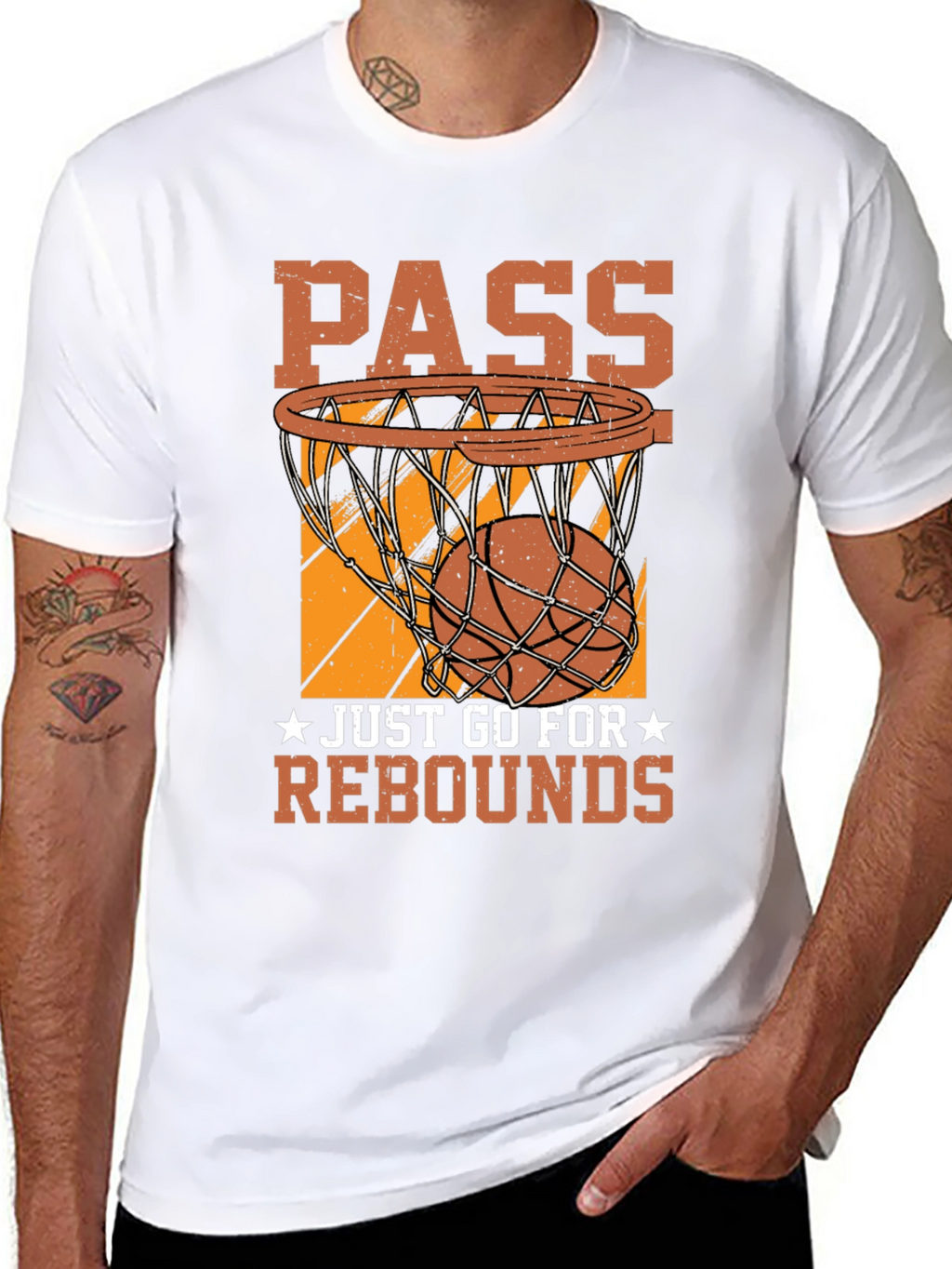 Pass Rebounds Graphic Tee Basketball Lover