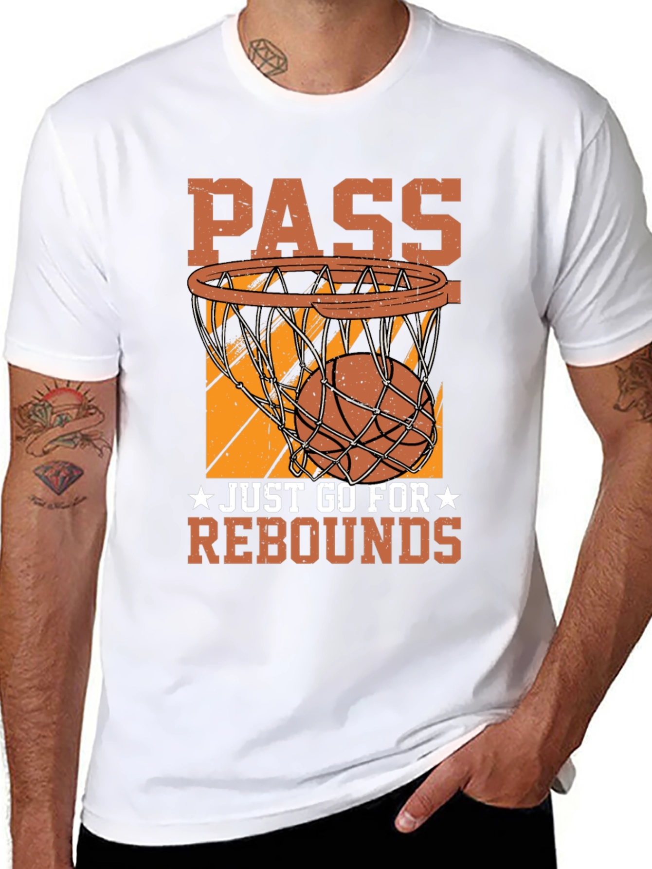 Pass Rebounds Graphic Tee Basketball Lover