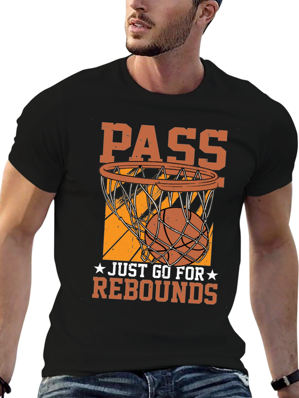 Pass Rebounds Graphic Tee Basketball Lover
