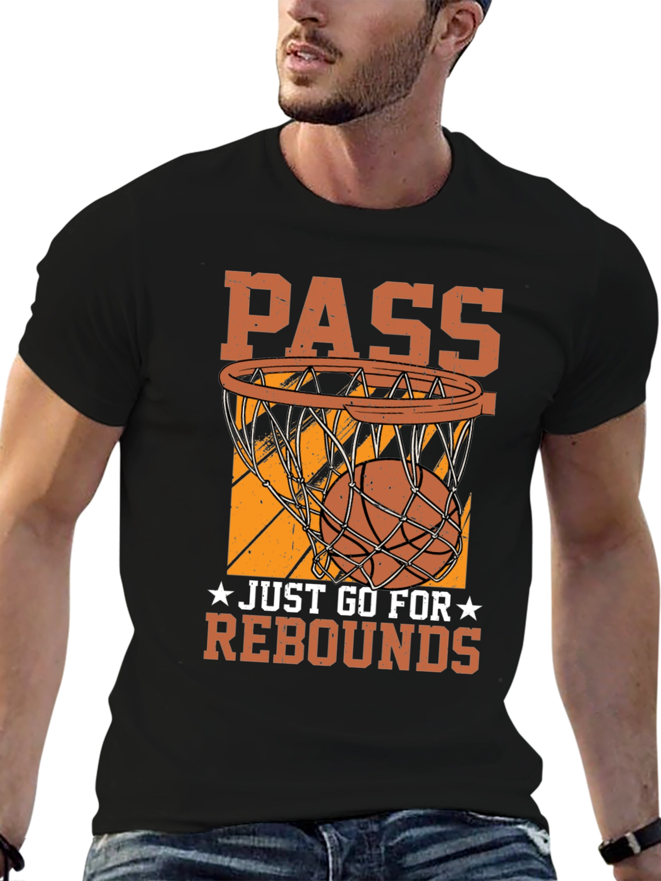 Pass Rebounds Graphic Tee Basketball Lover