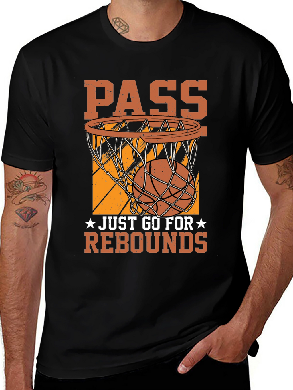 Pass Rebounds Graphic Tee Basketball Lover
