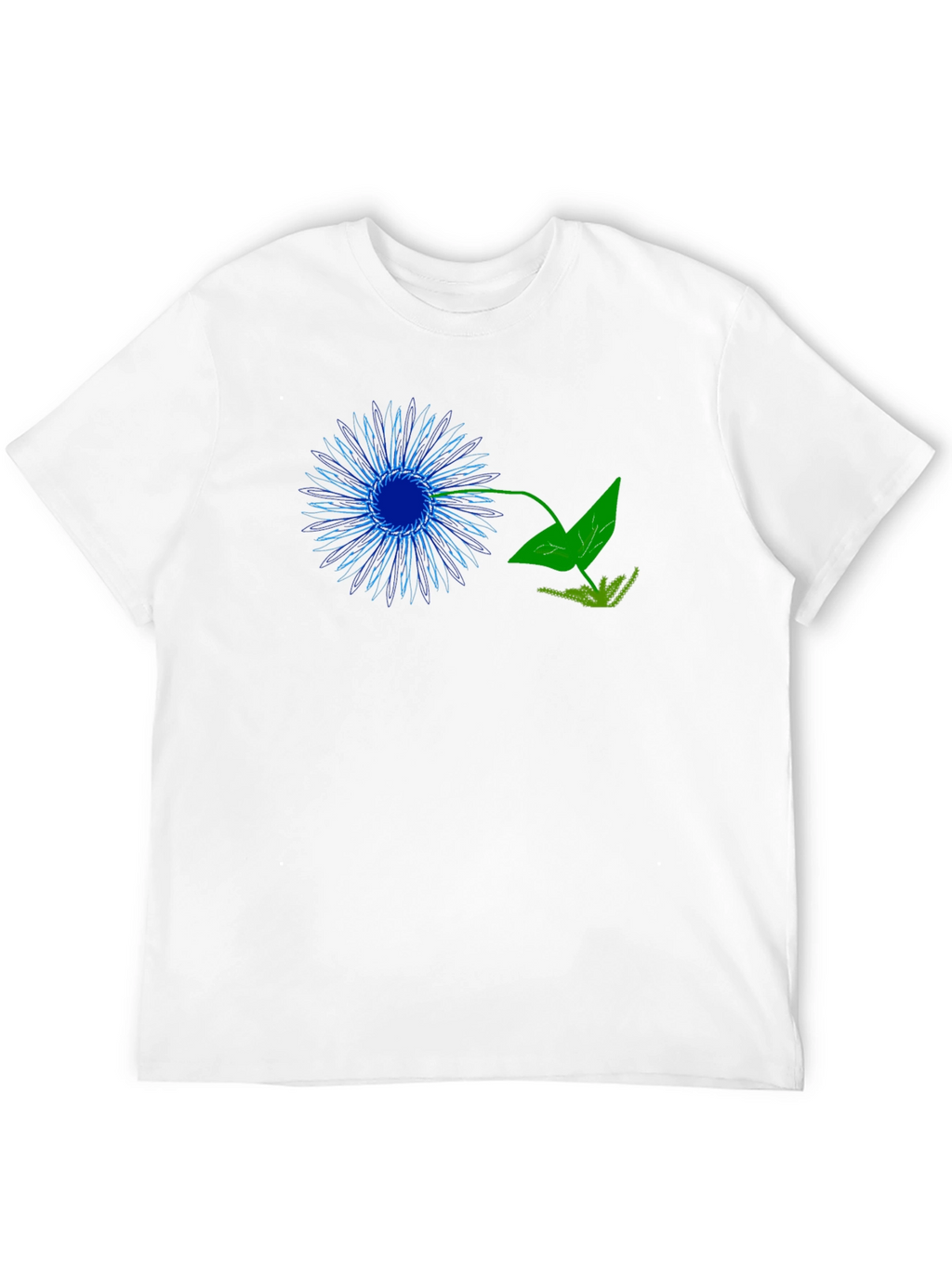 Black Graphic Tee - Neon Flower Design