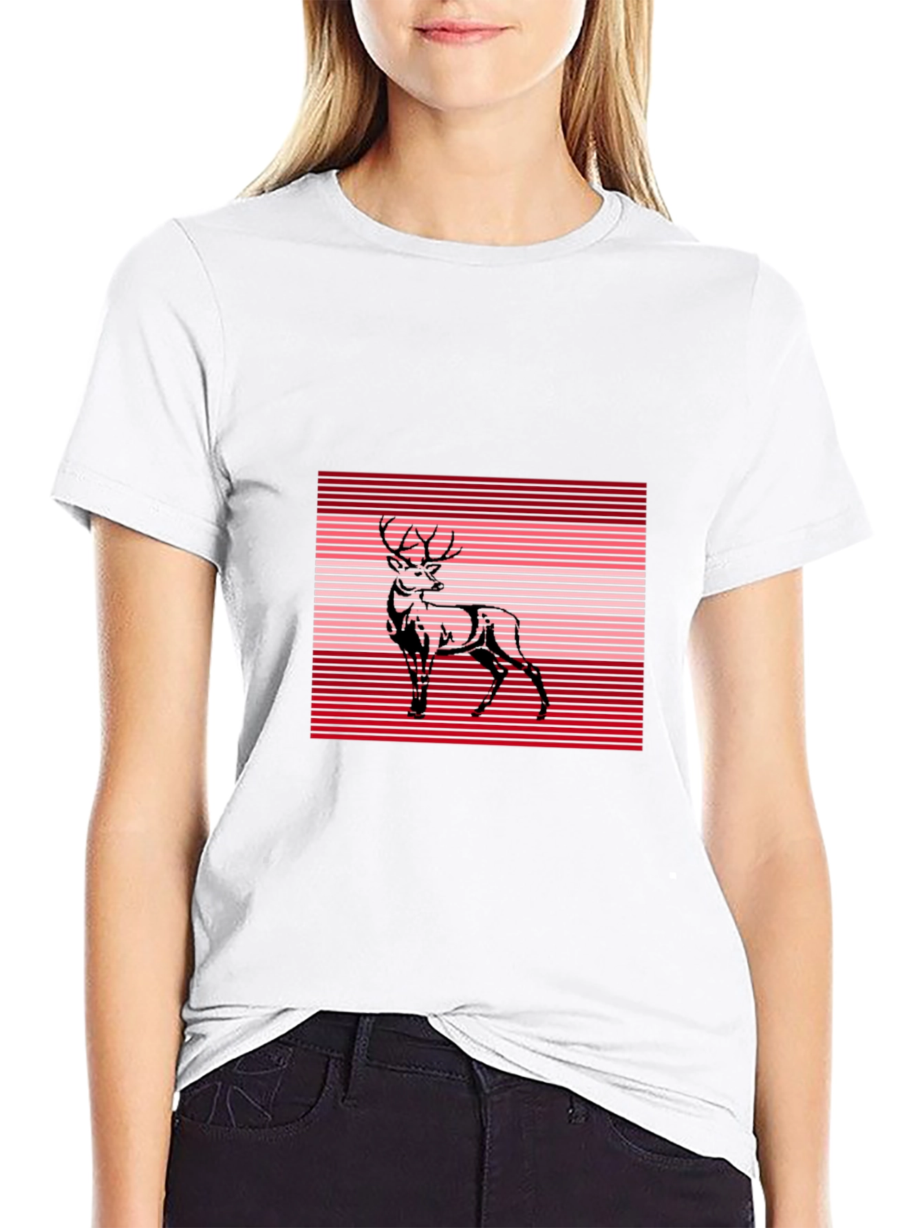 Deer Graphic Tee - Stylish Black T-Shirt