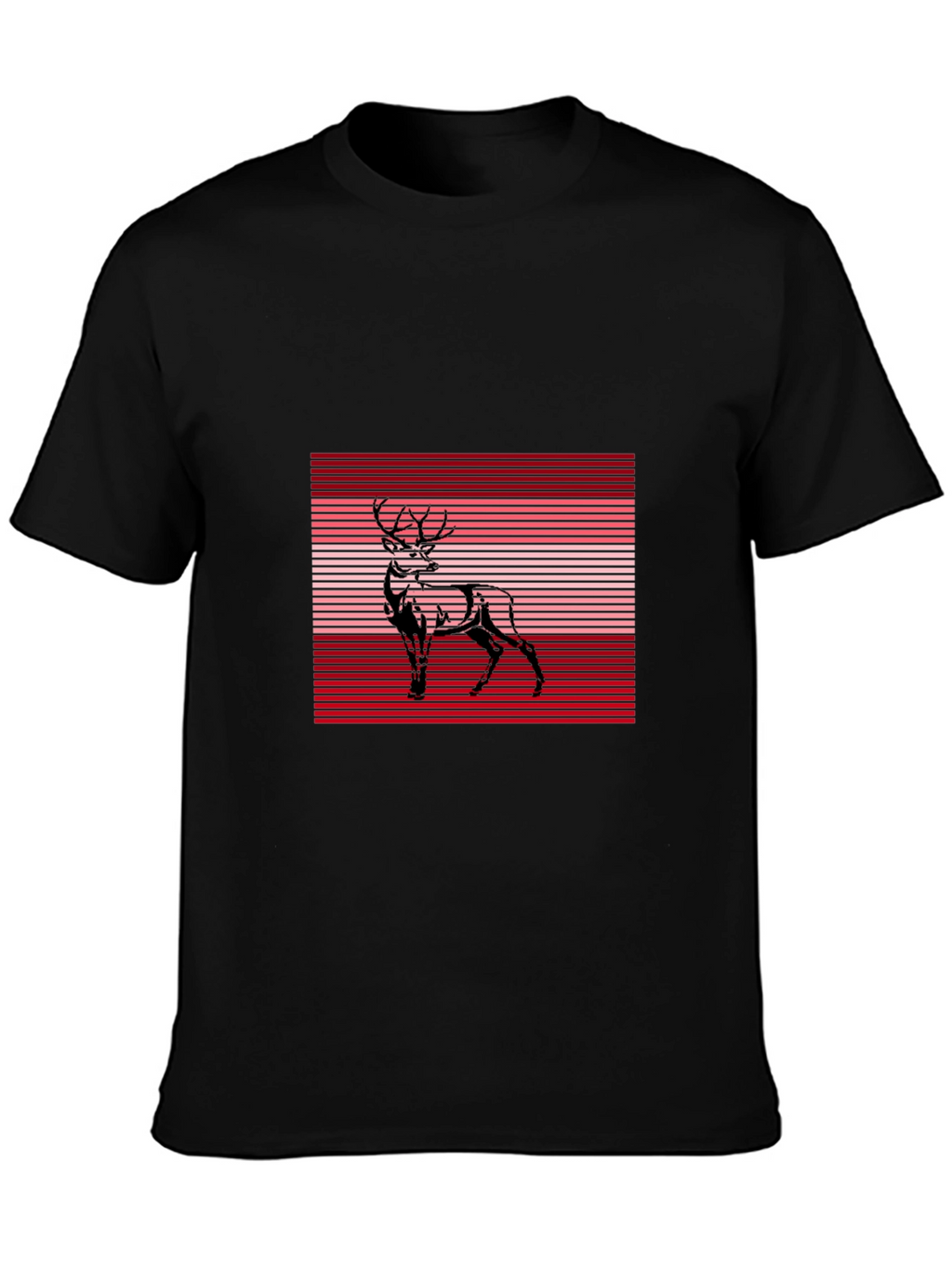 Deer Graphic Tee - Stylish Black T-Shirt