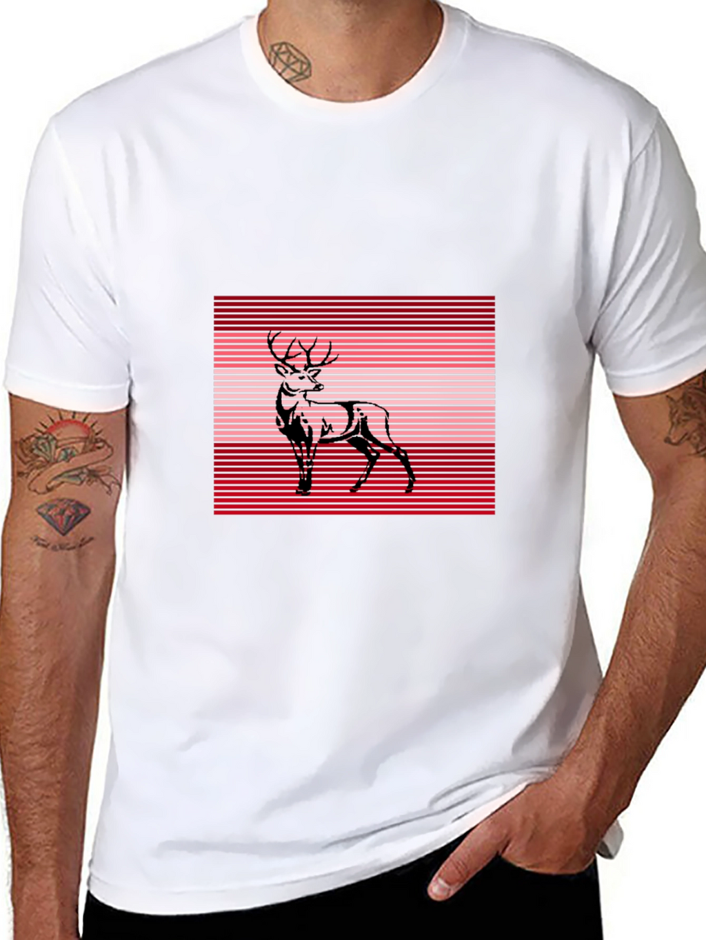 Deer Graphic Tee - Stylish Black T-Shirt