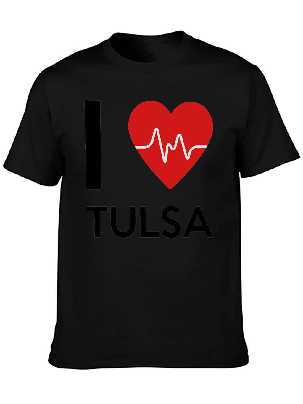 I Heart Tulsa Graphic T-Shirt - Mens Black Tee