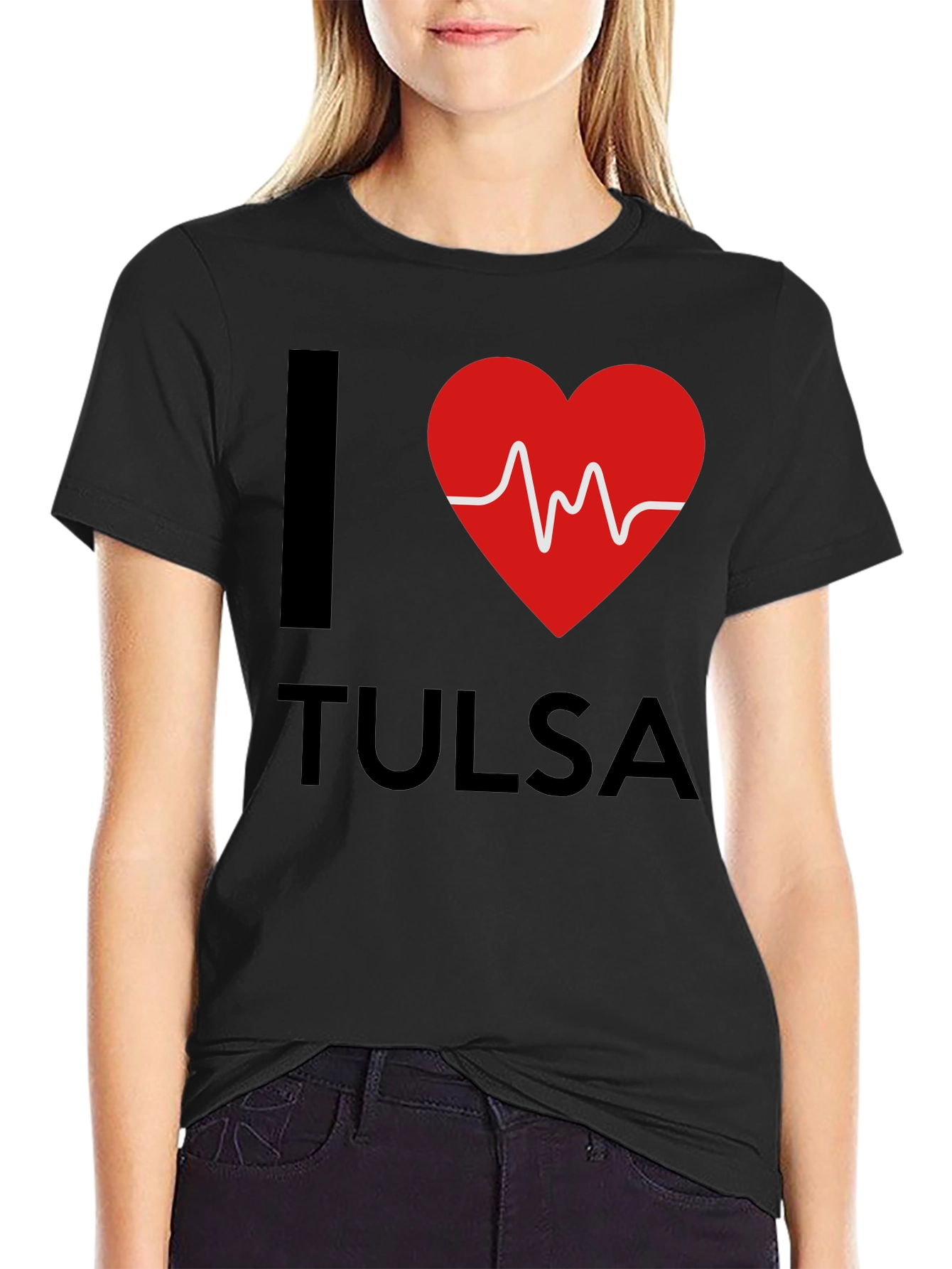 I Heart Tulsa Graphic T-Shirt - Mens Black Tee