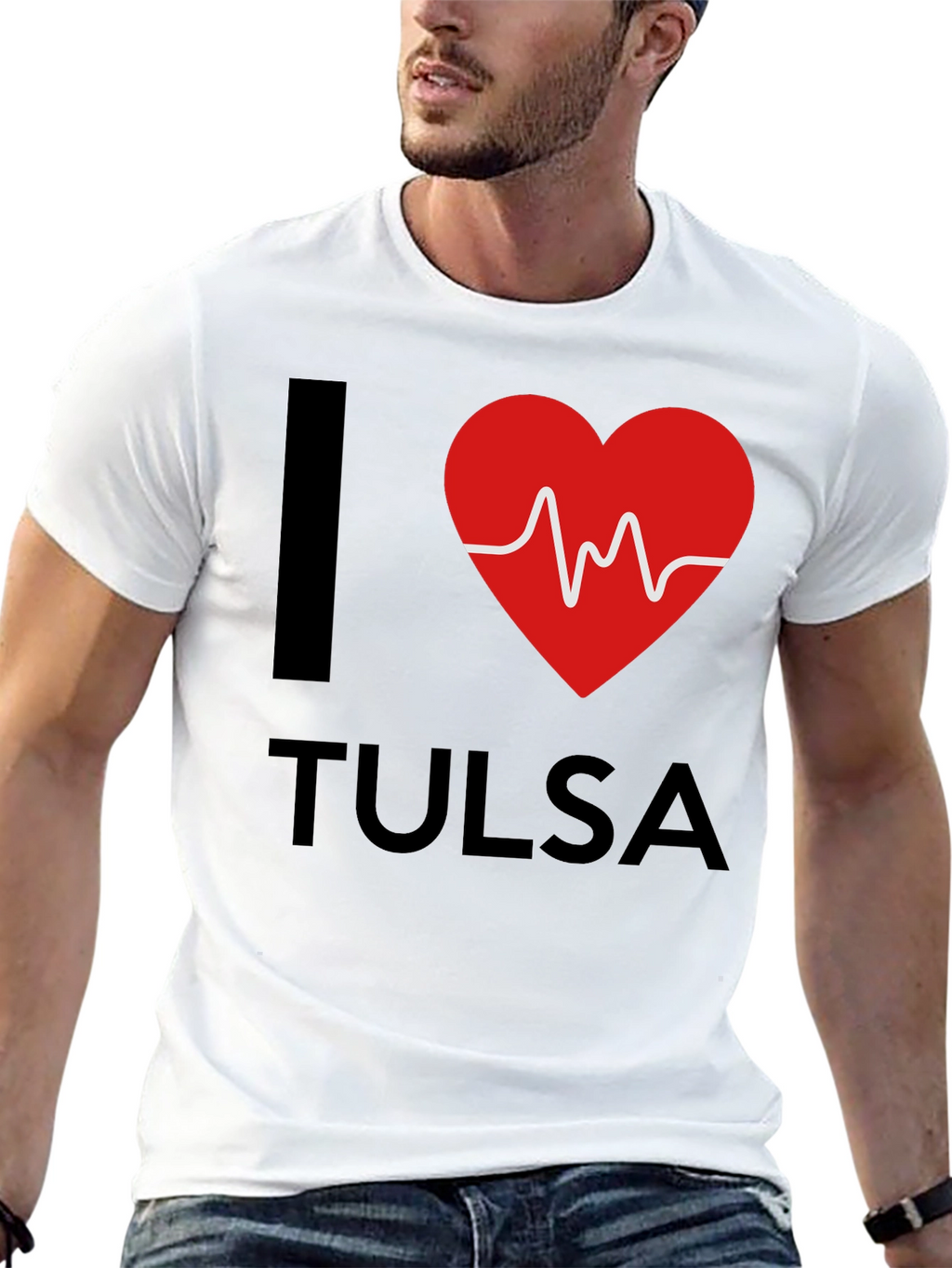 I Heart Tulsa Graphic T-Shirt - Mens Black Tee
