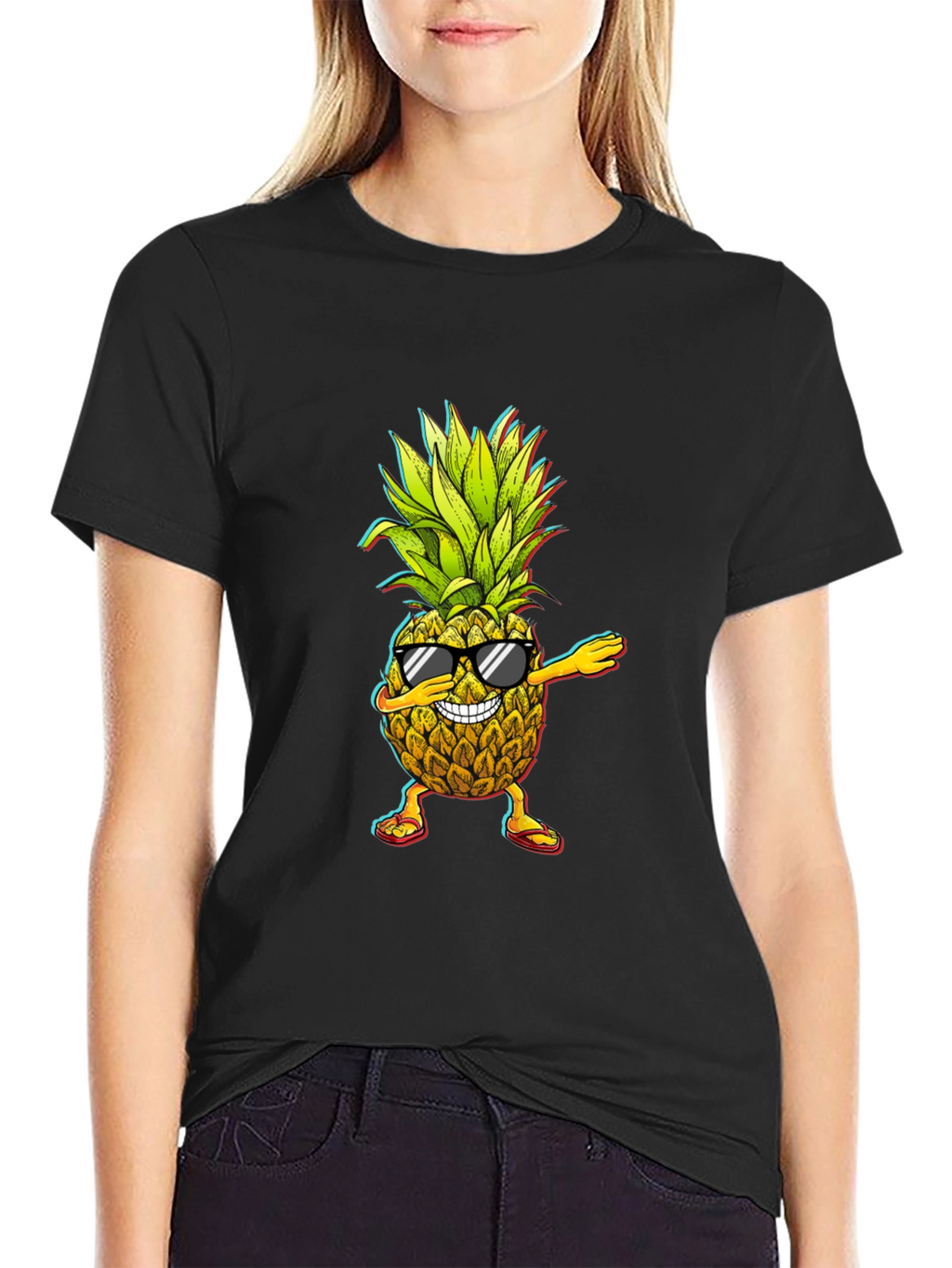 Dabbing Pineapple Graphic Tee - Cool Fruit Design!