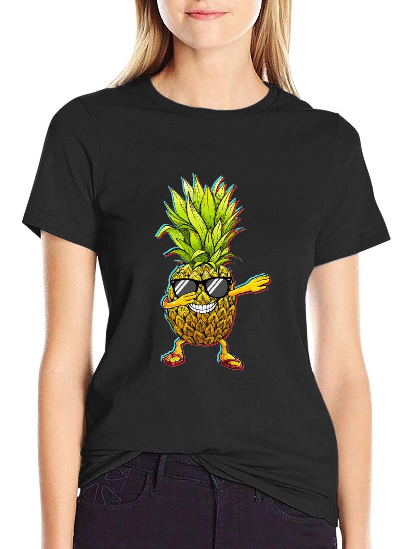 Dabbing Pineapple Graphic Tee - Cool Fruit Design!