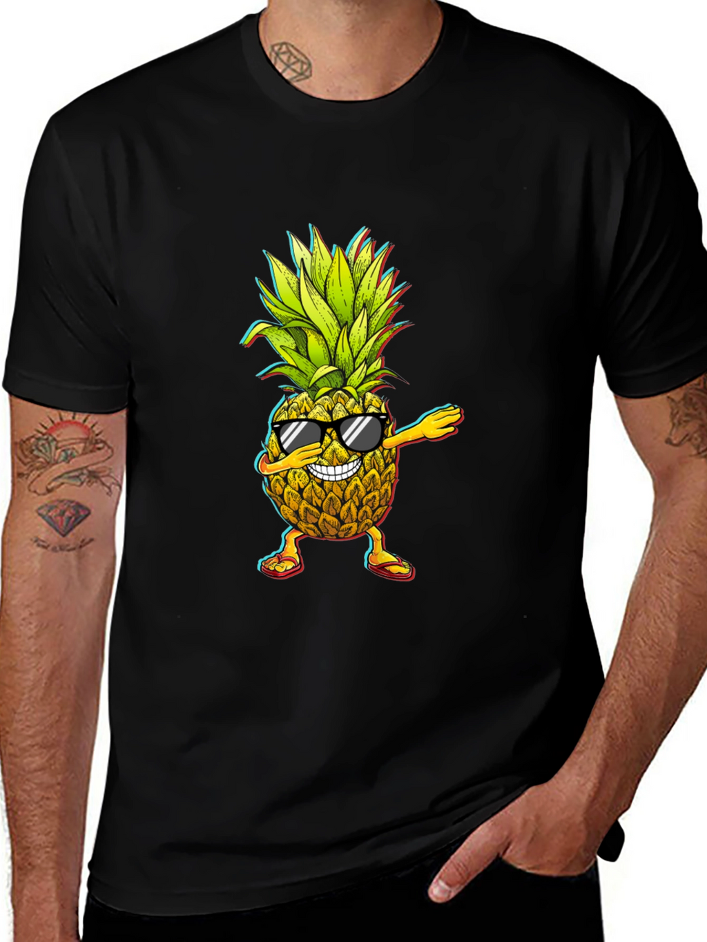 Dabbing Pineapple Graphic Tee - Cool Fruit Design!