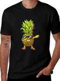 Dabbing Pineapple Graphic Tee - Cool Fruit Design!