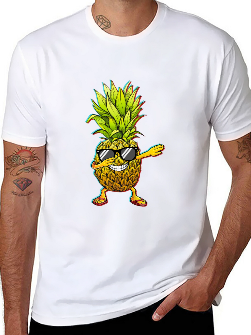 Dabbing Pineapple Graphic Tee - Cool Fruit Design!