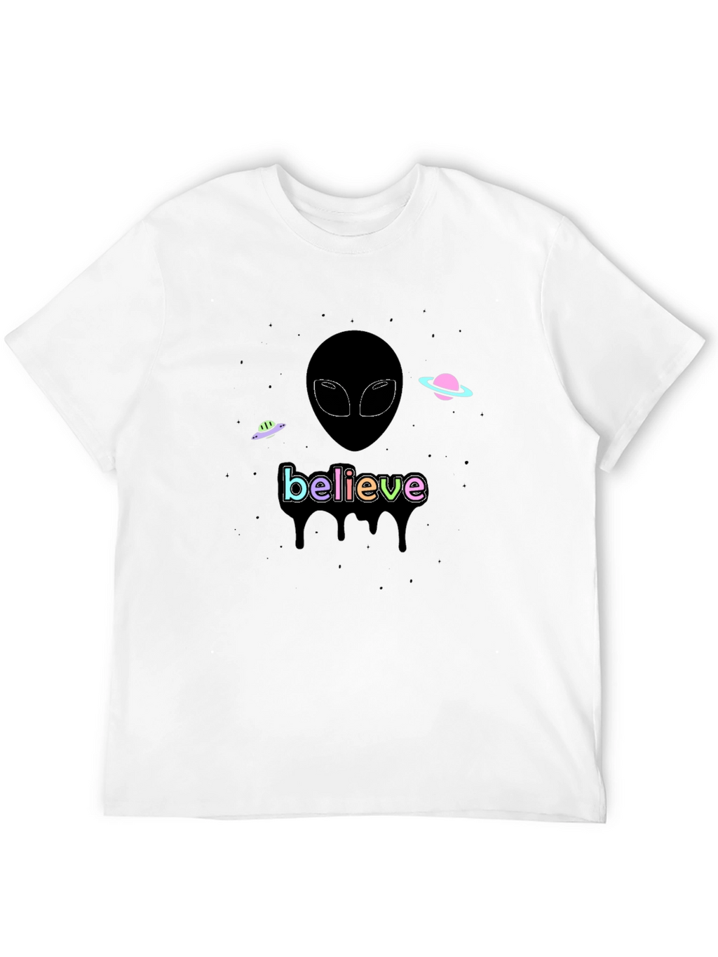 Believe Alien Graphic T-Shirt - Black